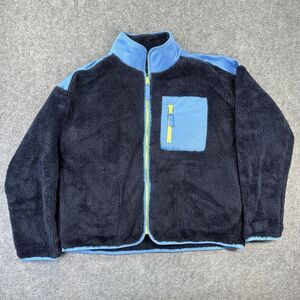 J Crew Sherpa Fleece Jacket Womens Small Blue Full Zip Superplush Pockets Casual